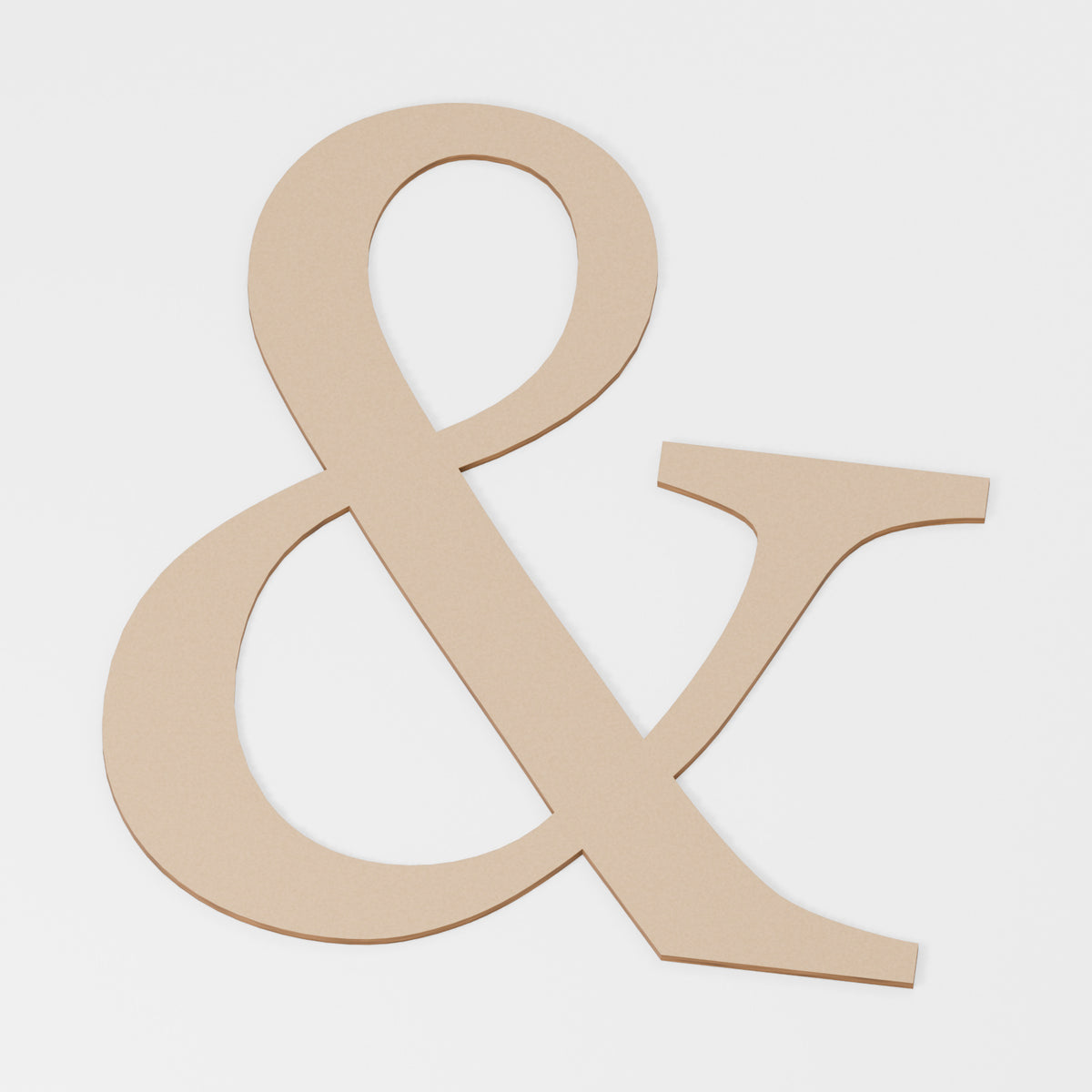 Ampersand Craft Blank — original 888 Cutout design in unfinished MDF; studio product visualisation