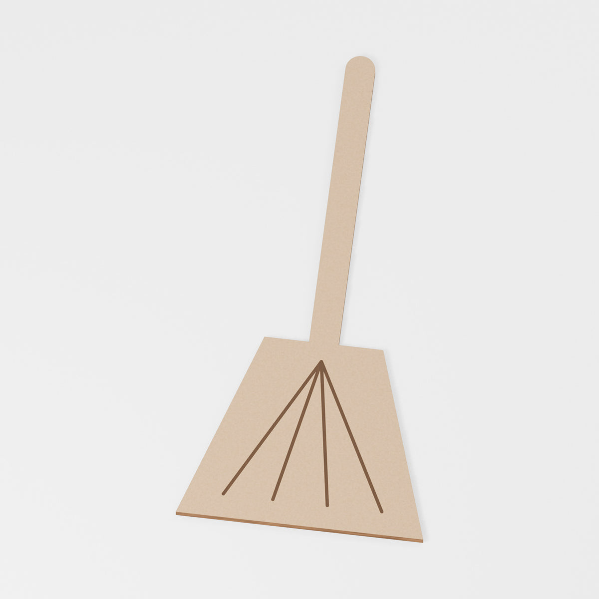 Broom Craft Blank — original 888 Cutout design in unfinished MDF; studio product visualisation