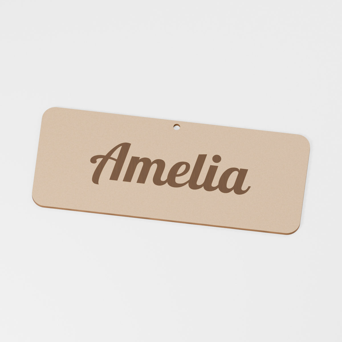 Keyring Personalised Decoration — original 888 Cutout design in unfinished MDF; studio product visualisation