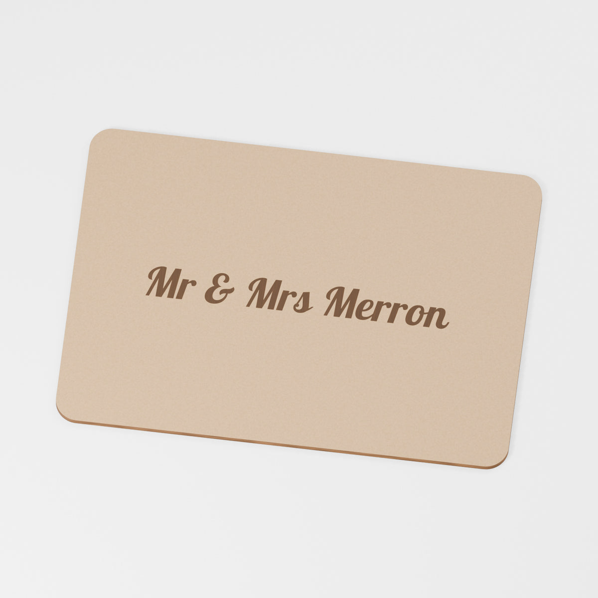 Mr Mrs Personalised Decoration — original 888 Cutout design in unfinished MDF; studio product visualisation