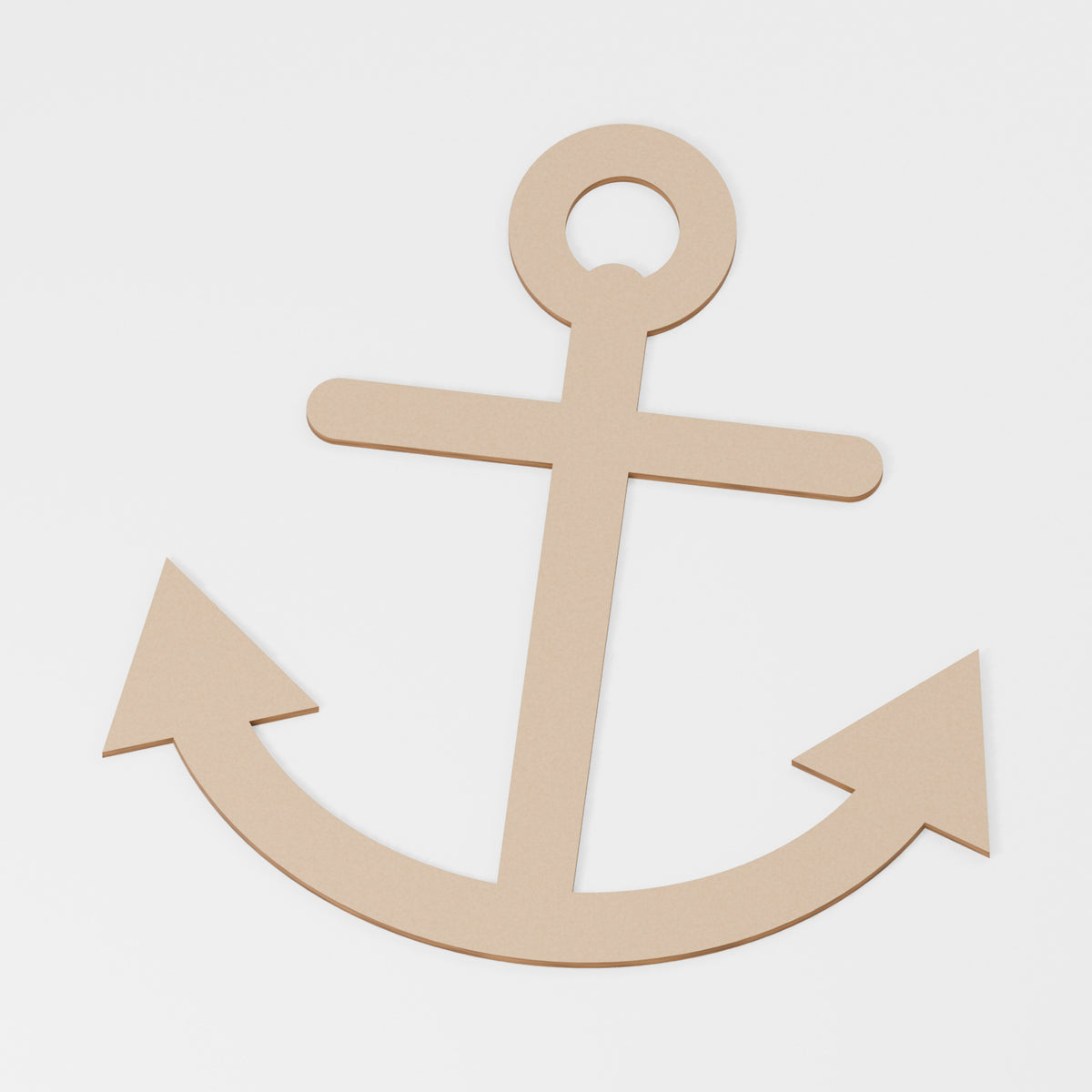 Anchor Craft Blank — original 888 Cutout design in unfinished MDF; studio product visualisation