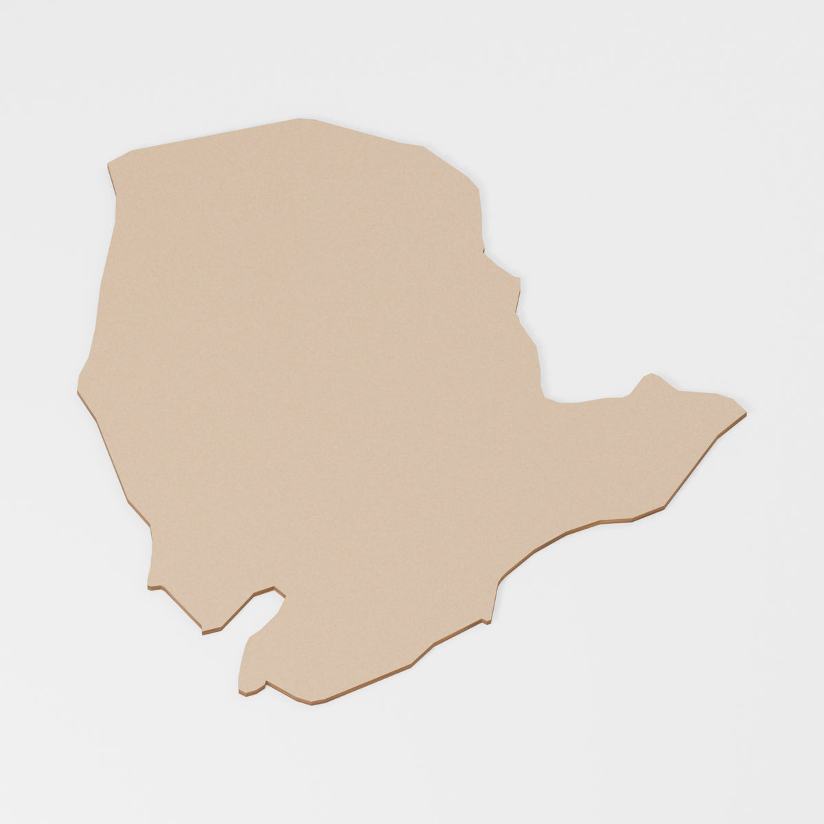 Anglesey Wooden Map Shapes — original 888 Cutout design in unfinished MDF; studio product visualisation