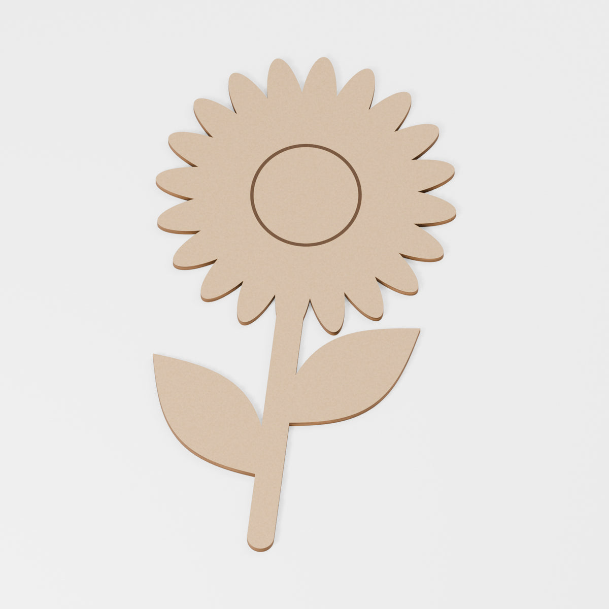 Dandelion Craft Blank — original 888 Cutout design in unfinished MDF; studio product visualisation