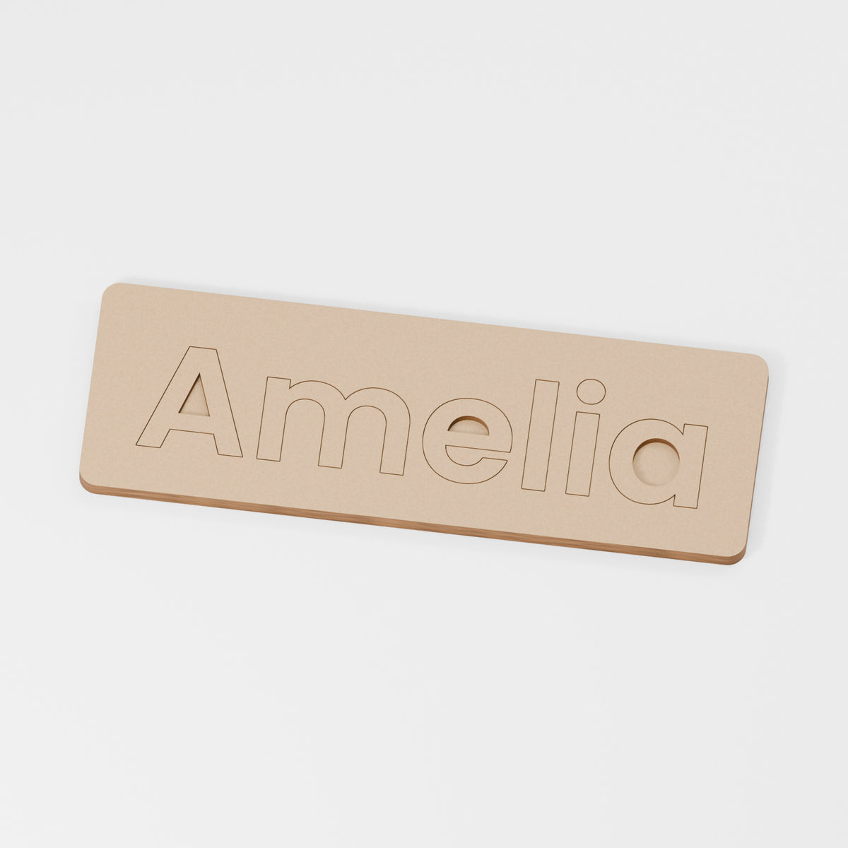 Name Puzzle Personalised Decoration — original 888 Cutout design in unfinished MDF; studio product visualisation