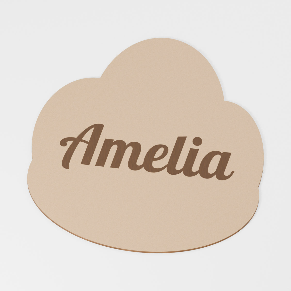 Cloud Personalised Decoration — original 888 Cutout design in unfinished MDF; studio product visualisation
