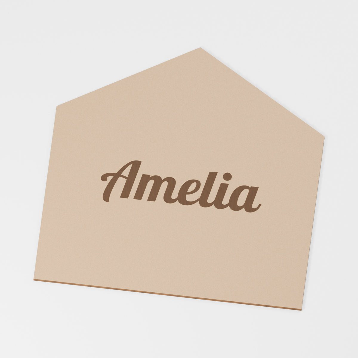 House Personalised Decoration — original 888 Cutout design in unfinished MDF; studio product visualisation