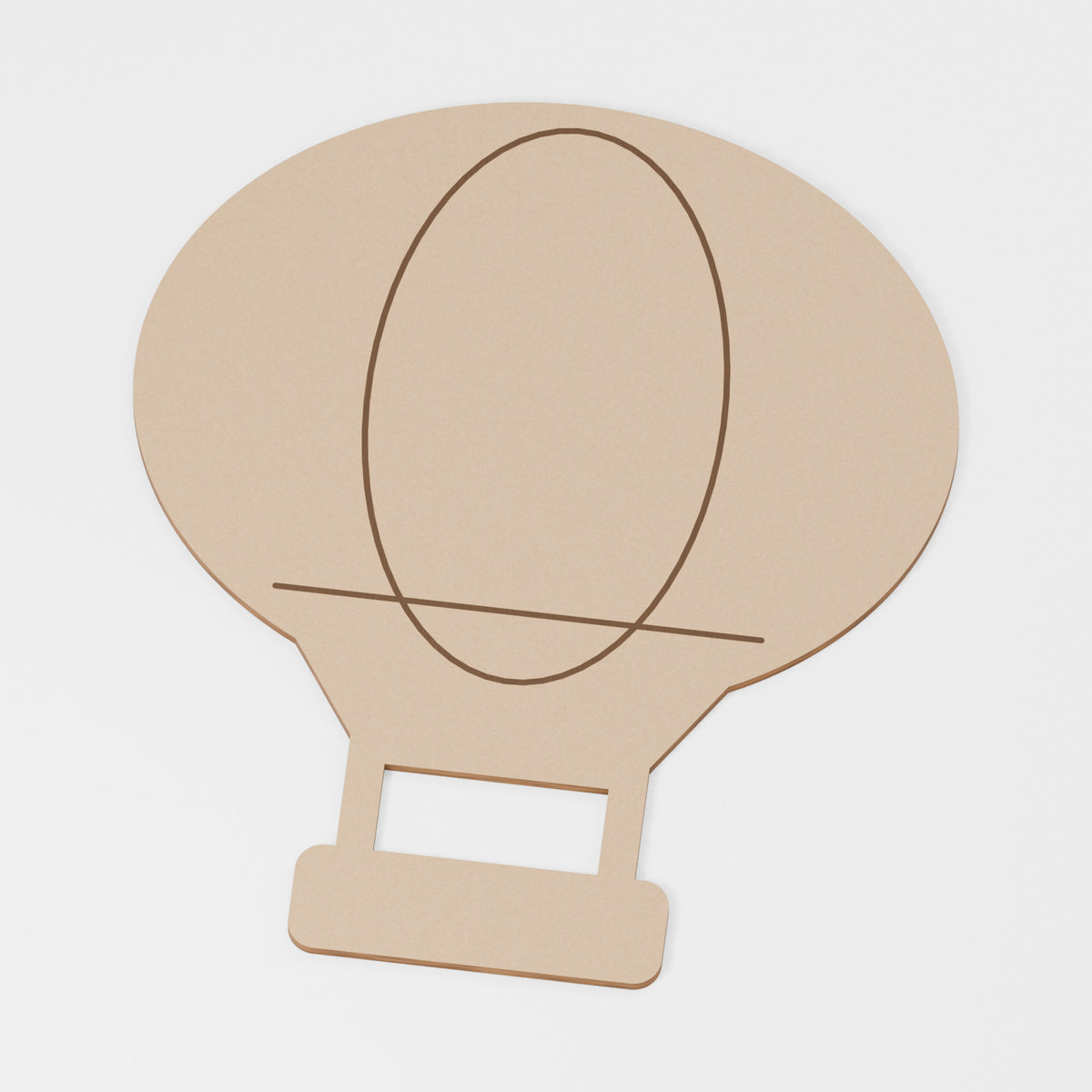 Hot Air Balloon Craft Blank — original 888 Cutout design in unfinished MDF; studio product visualisation