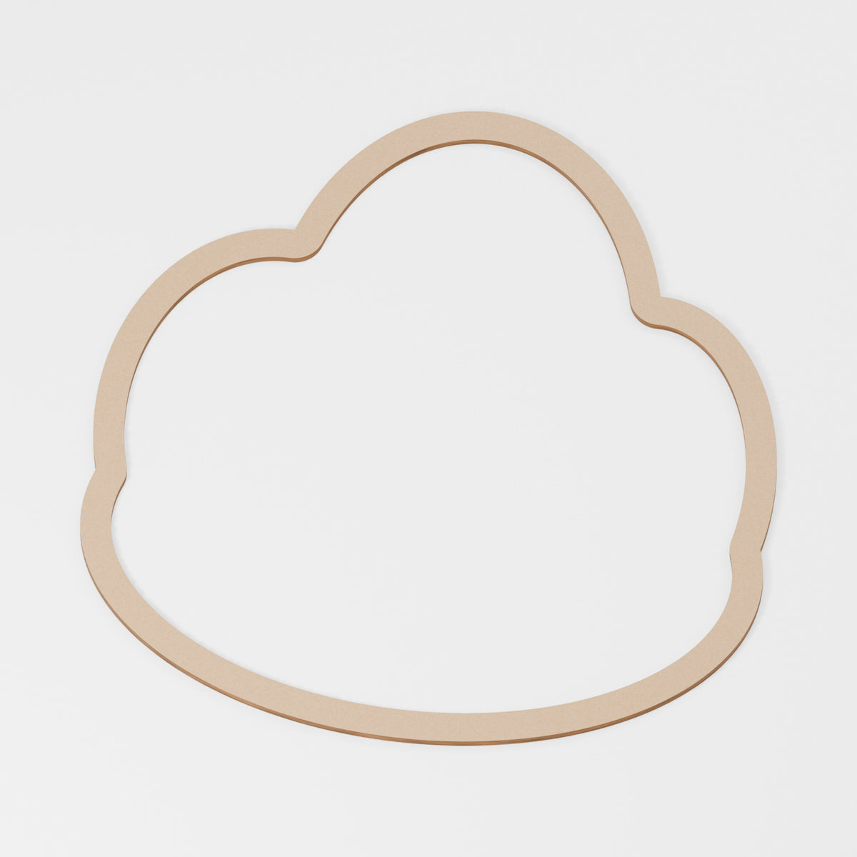 Cloud Outline Frame — original 888 Cutout design in unfinished MDF; studio product visualisation