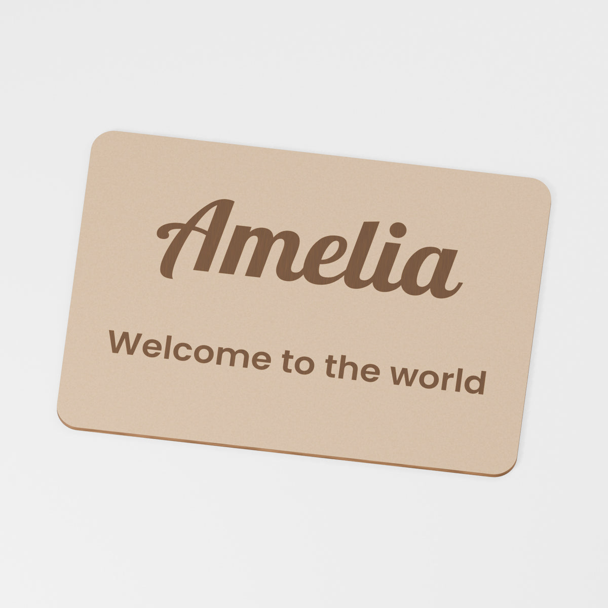 Birth Plaque Craft Blank — original 888 Cutout design in unfinished MDF; studio product visualisation