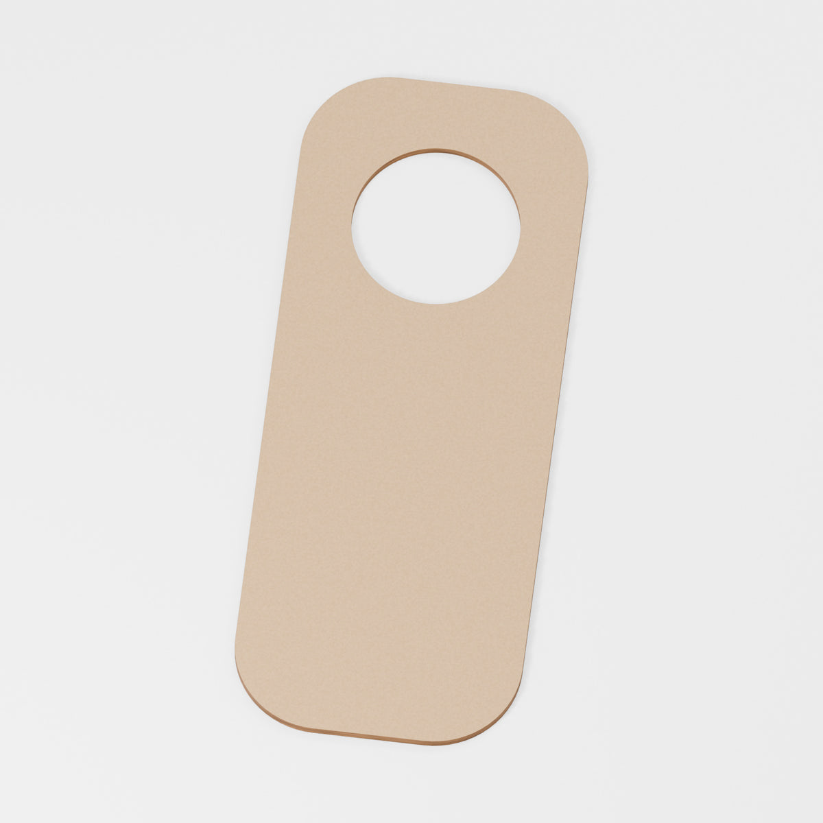 Door Hanger Craft Blank — original 888 Cutout design in unfinished MDF; studio product visualisation