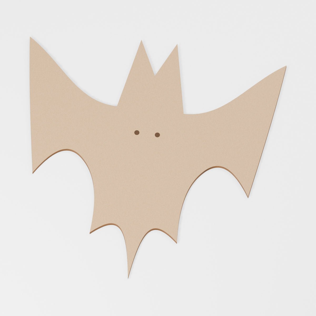 Bat Craft Blank — original 888 Cutout design in unfinished MDF; studio product visualisation