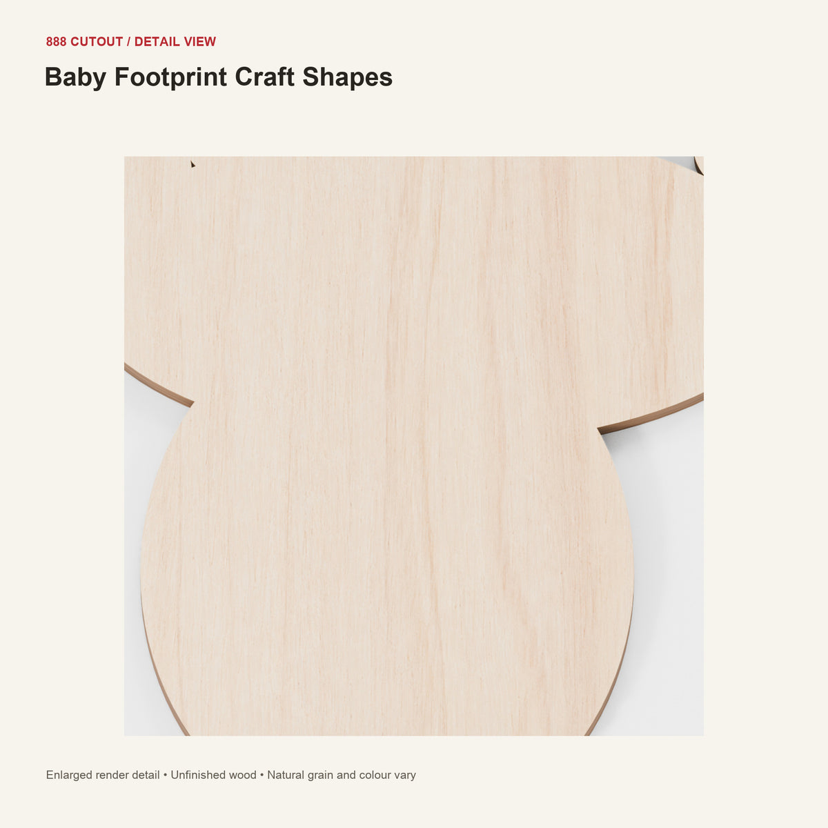 888 detail — Baby Footprint Craft Shapes — enlarged product visualisation