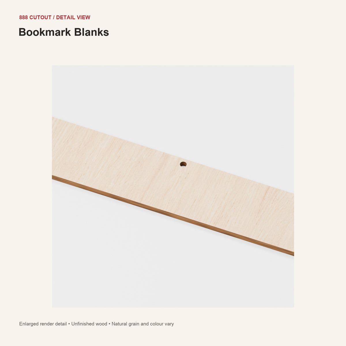 888 detail — Bookmark Blanks — enlarged product visualisation