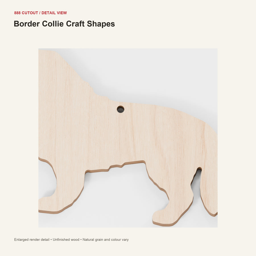 888 detail — Border Collie Craft Shapes — enlarged product visualisation
