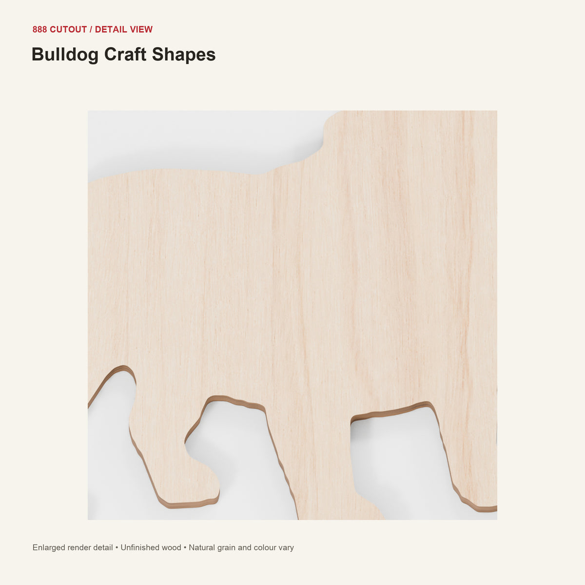 888 detail — Bulldog Craft Shapes — enlarged product visualisation