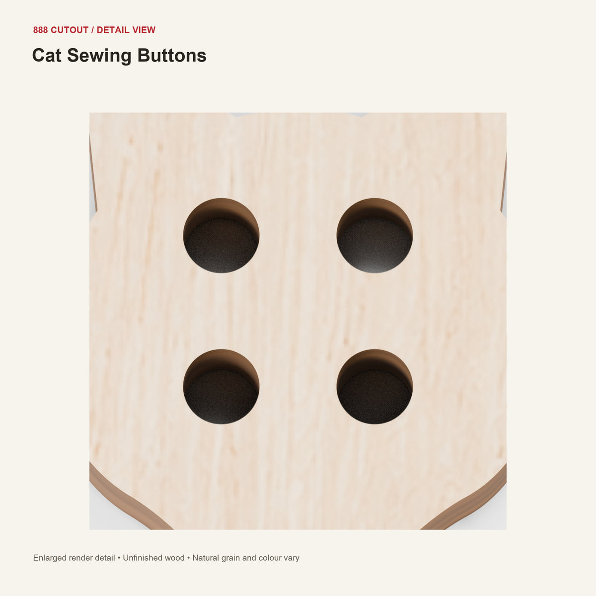 888 detail — Cat Sewing Buttons — enlarged product visualisation