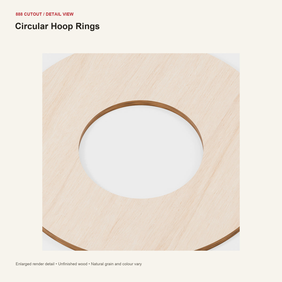 888 detail — Circular Hoop Rings — enlarged product visualisation
