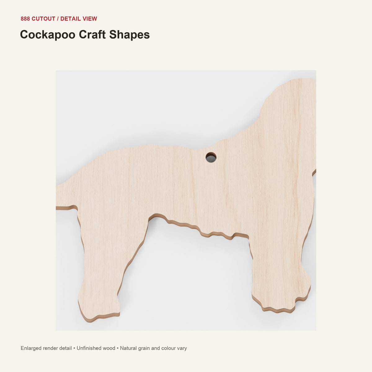 888 detail — Cockapoo Craft Shapes — enlarged product visualisation