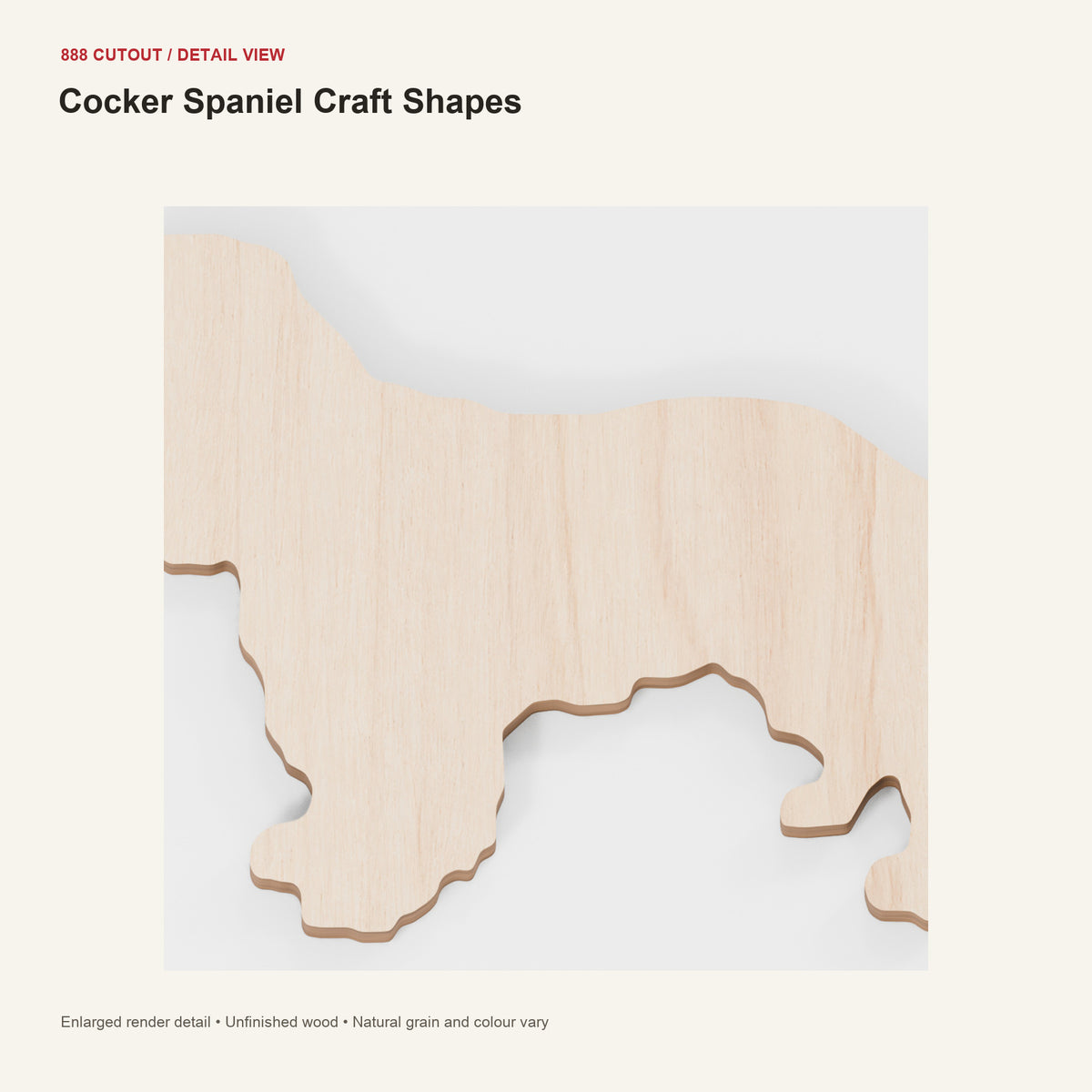 888 detail — Cocker Spaniel Craft Shapes — enlarged product visualisation