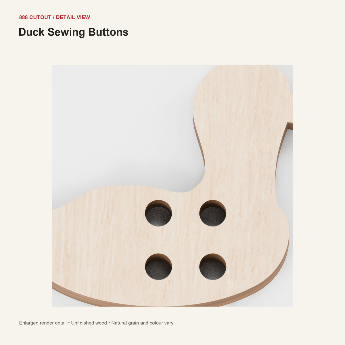 888 detail — Duck Sewing Buttons — enlarged product visualisation