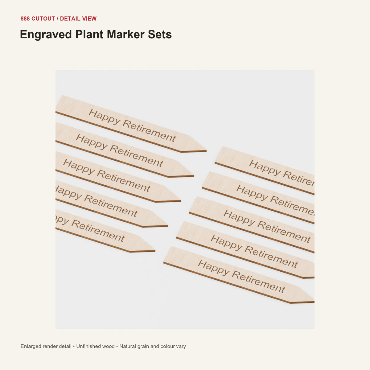 888 detail — Engraved Plant Marker Sets — enlarged product visualisation