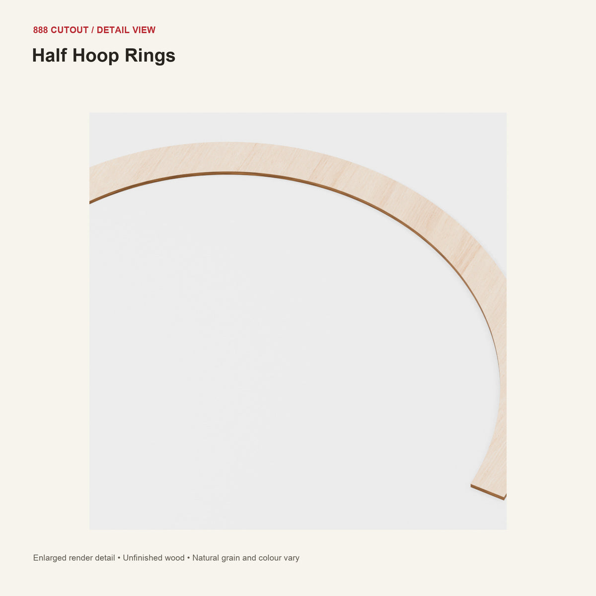 888 detail — Half Hoop Rings — enlarged product visualisation