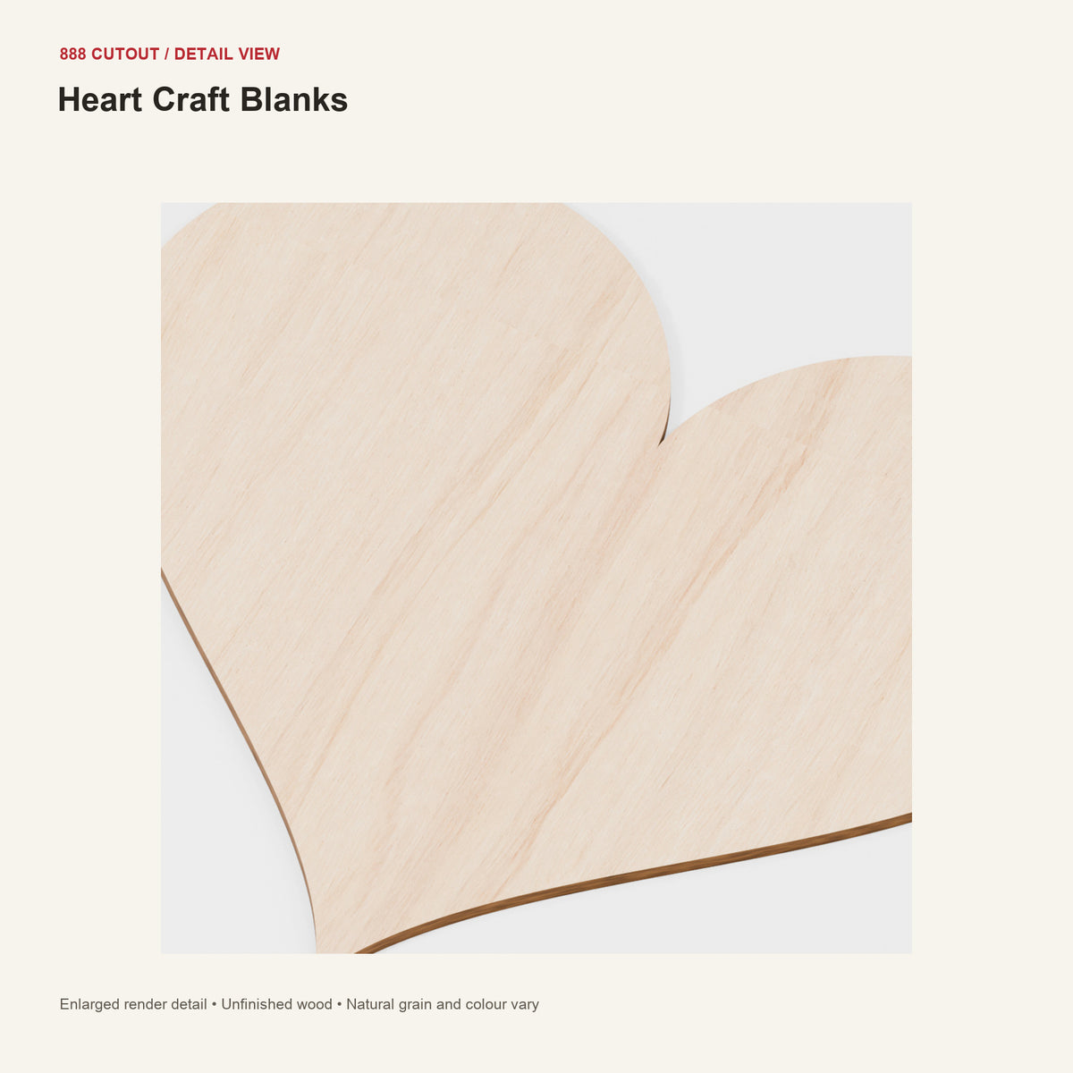 888 detail — Heart Craft Blanks — enlarged product visualisation