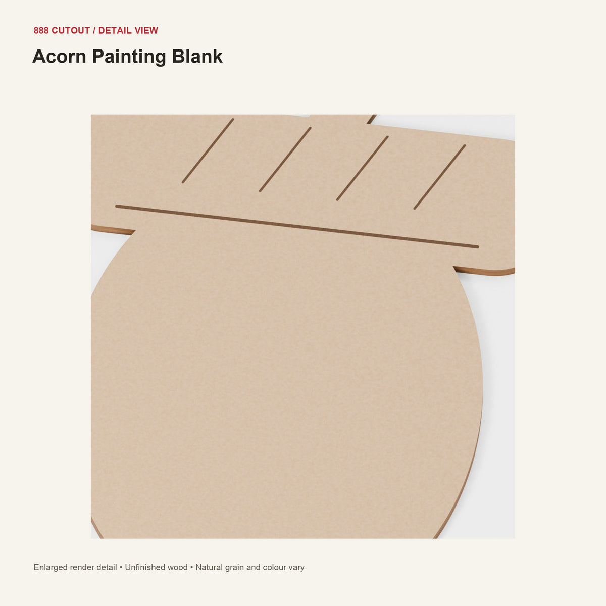888 detail — Acorn Painting Blank — enlarged product visualisation