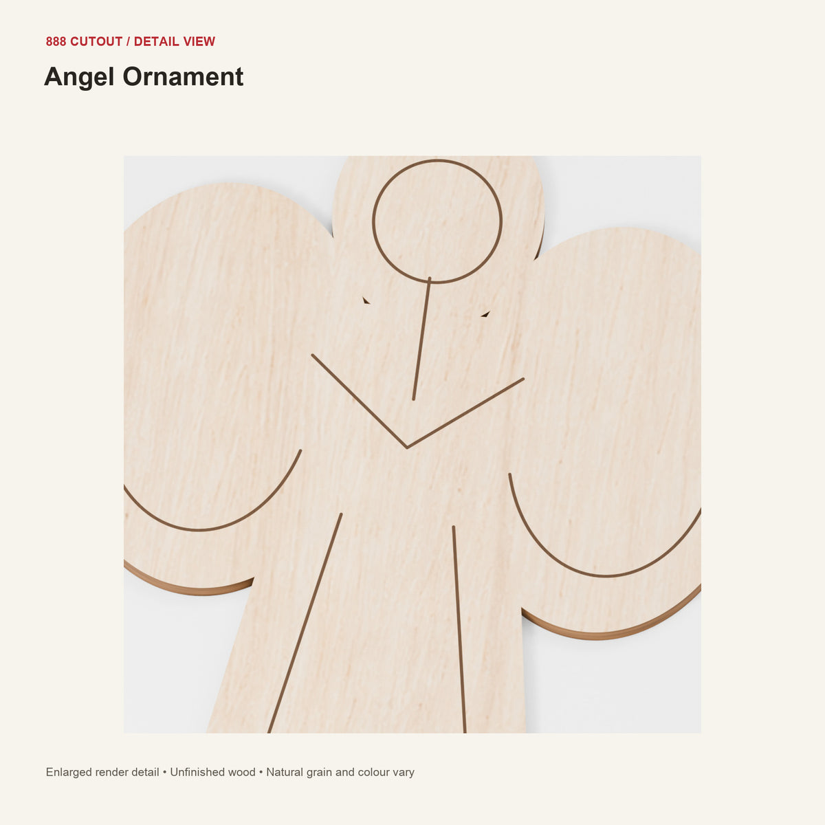 888 detail — Angel Ornament — enlarged product visualisation