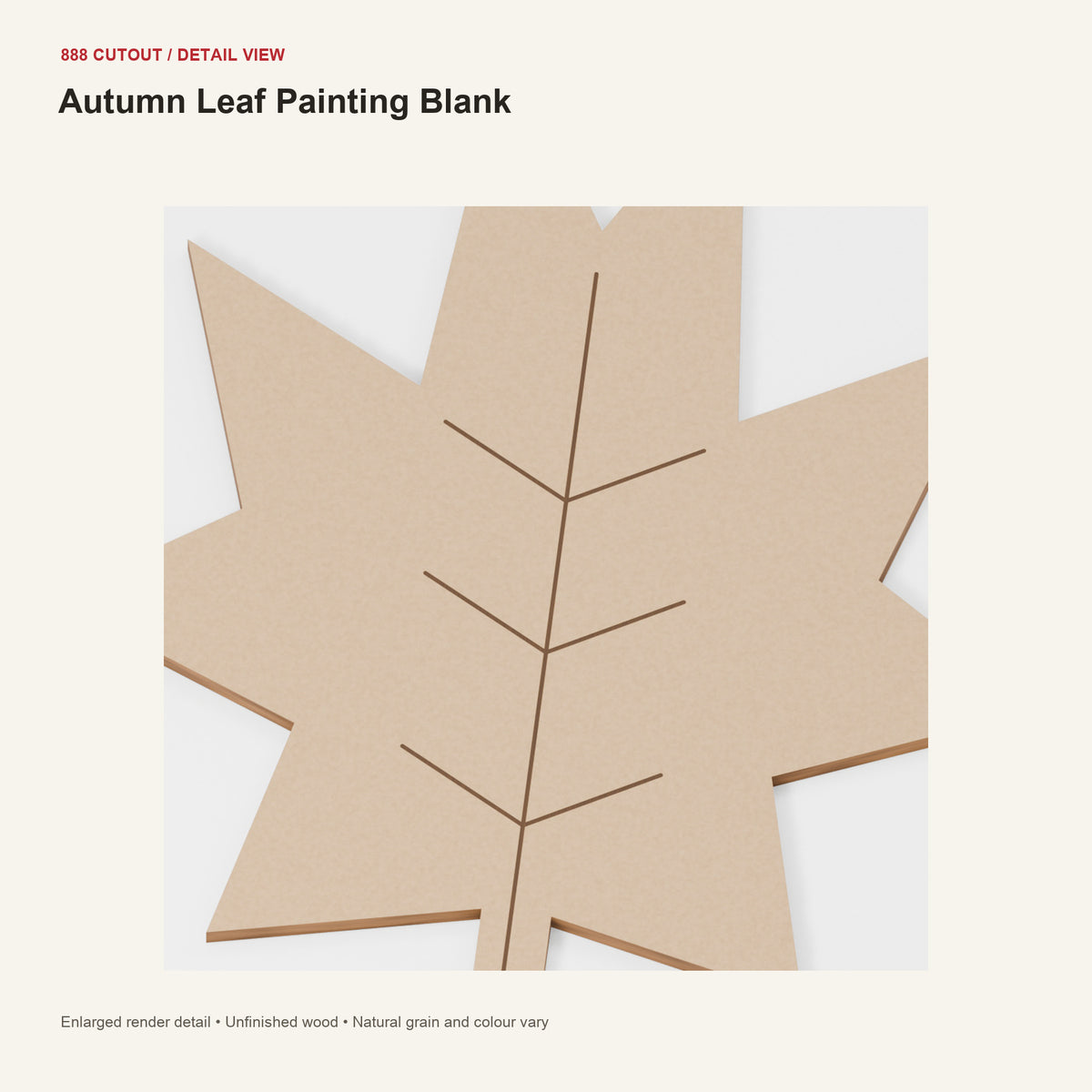 888 detail — Autumn Leaf Painting Blank — enlarged product visualisation