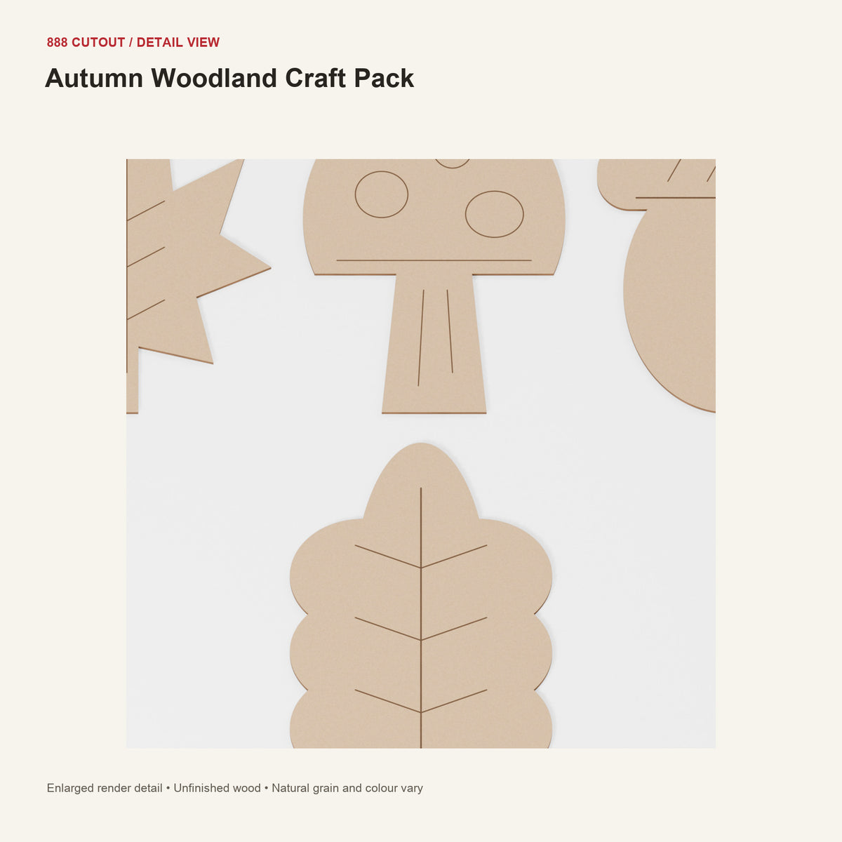 888 detail — Autumn Woodland Craft Pack — enlarged product visualisation