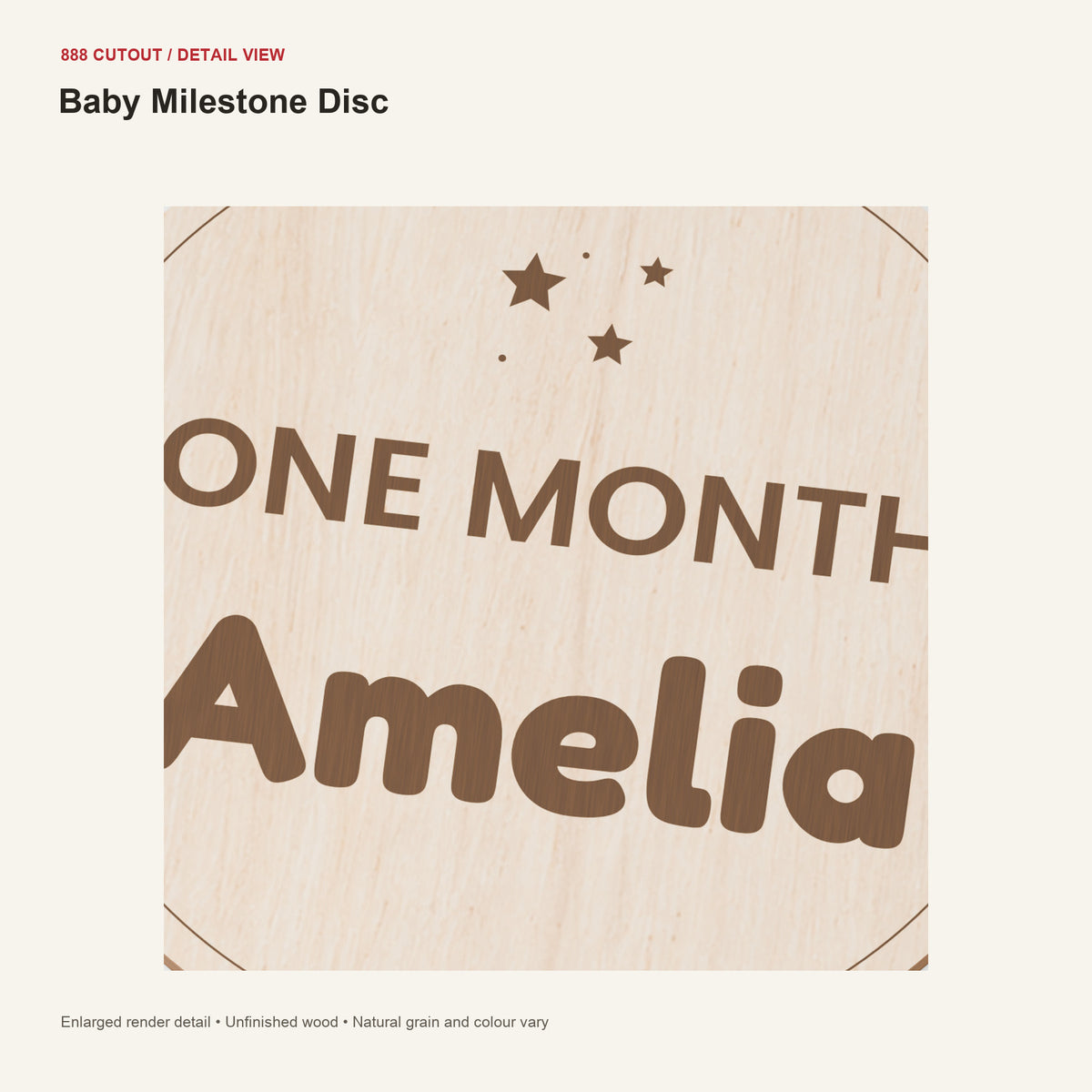 888 detail — Baby Milestone Disc — enlarged product visualisation