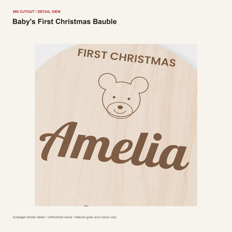 888 detail — Baby's First Christmas Bauble — enlarged product visualisation