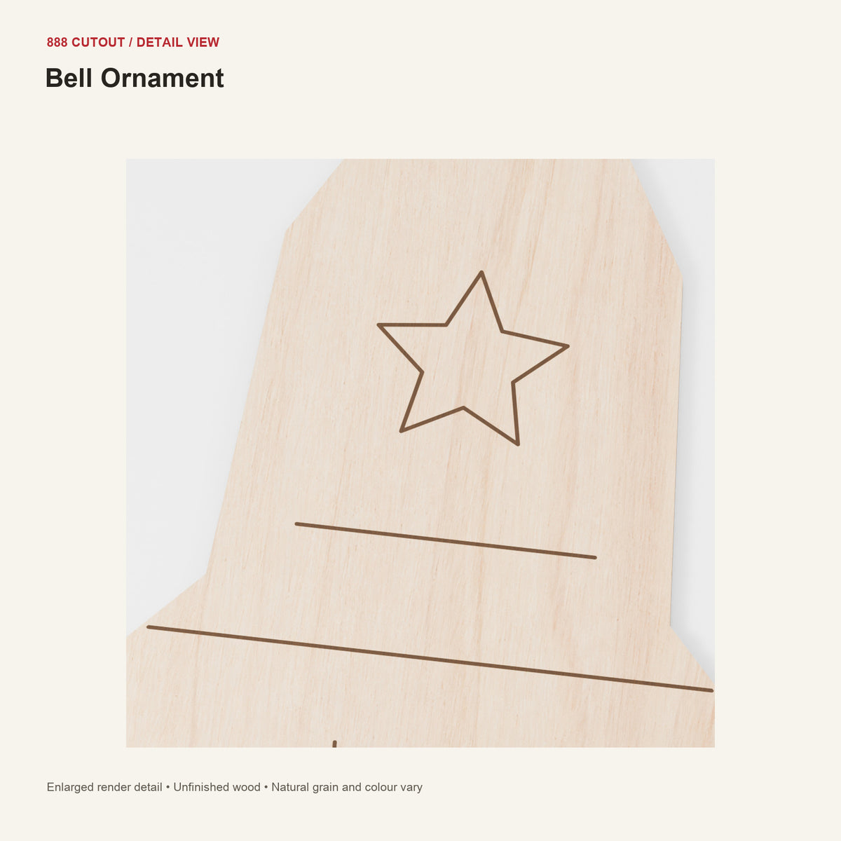 888 detail — Bell Ornament — enlarged product visualisation