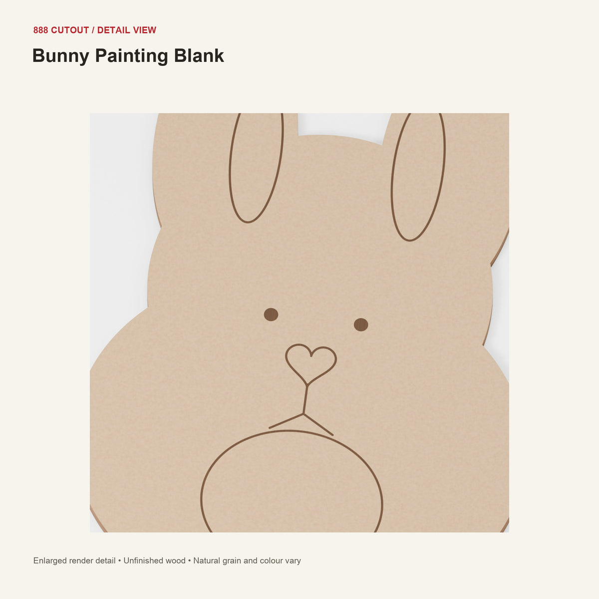 888 detail — Bunny Painting Blank — enlarged product visualisation