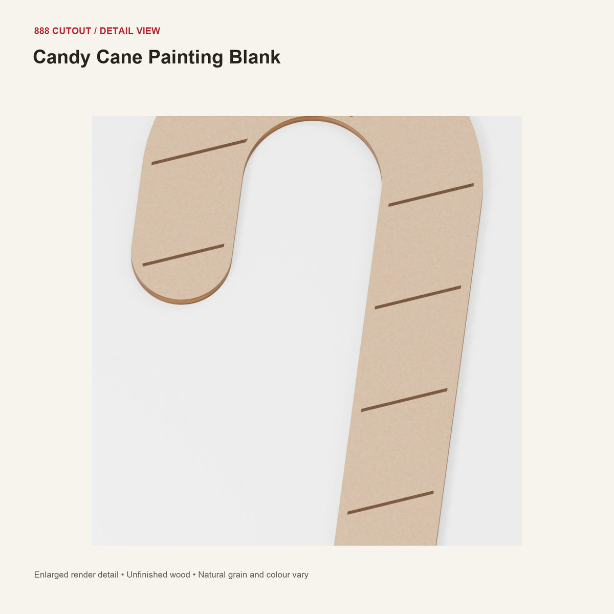 888 detail — Candy Cane Painting Blank — enlarged product visualisation