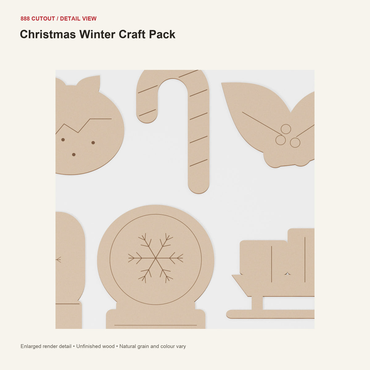 888 detail — Christmas Winter Craft Pack — enlarged product visualisation