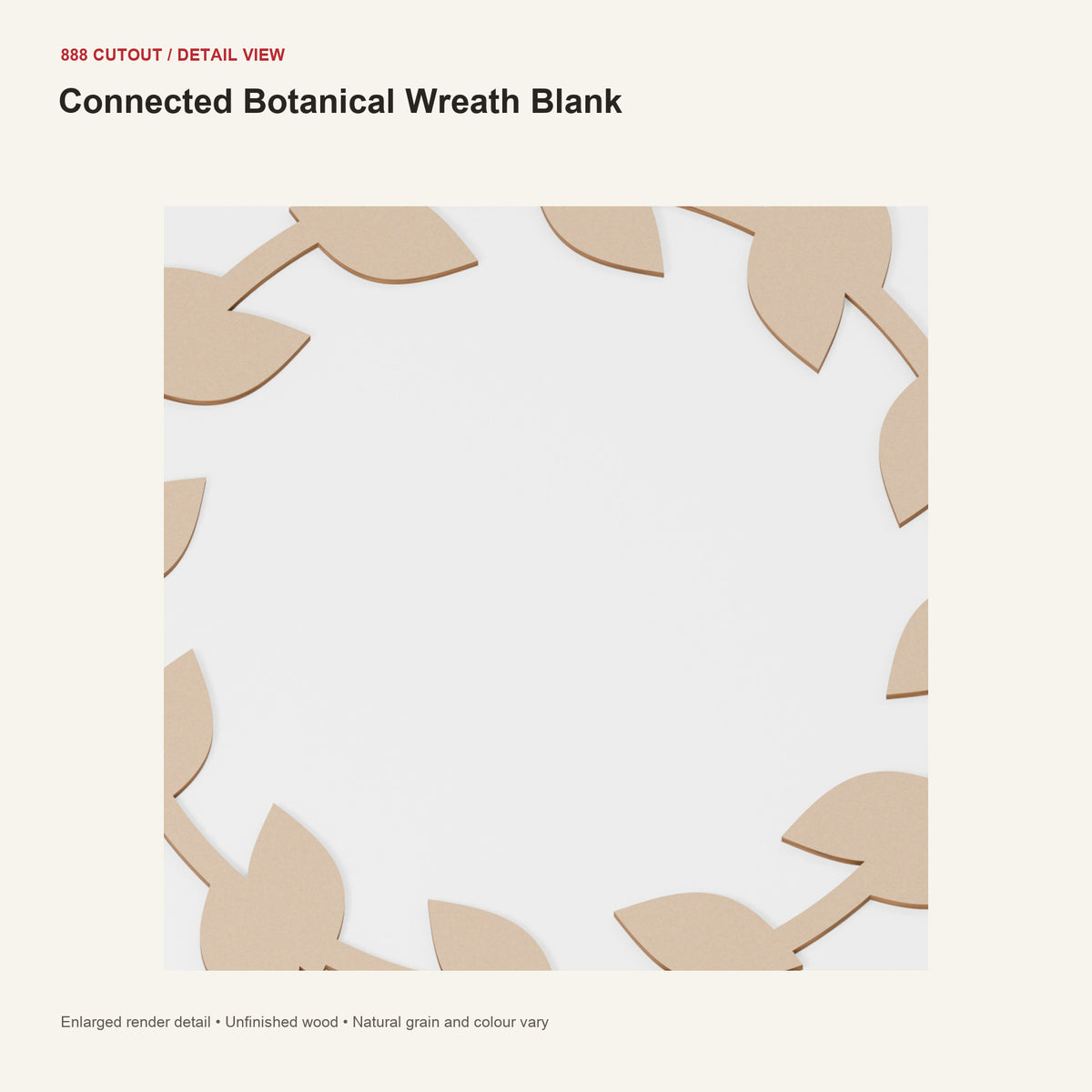 888 detail — Connected Botanical Wreath Blank — enlarged product visualisation