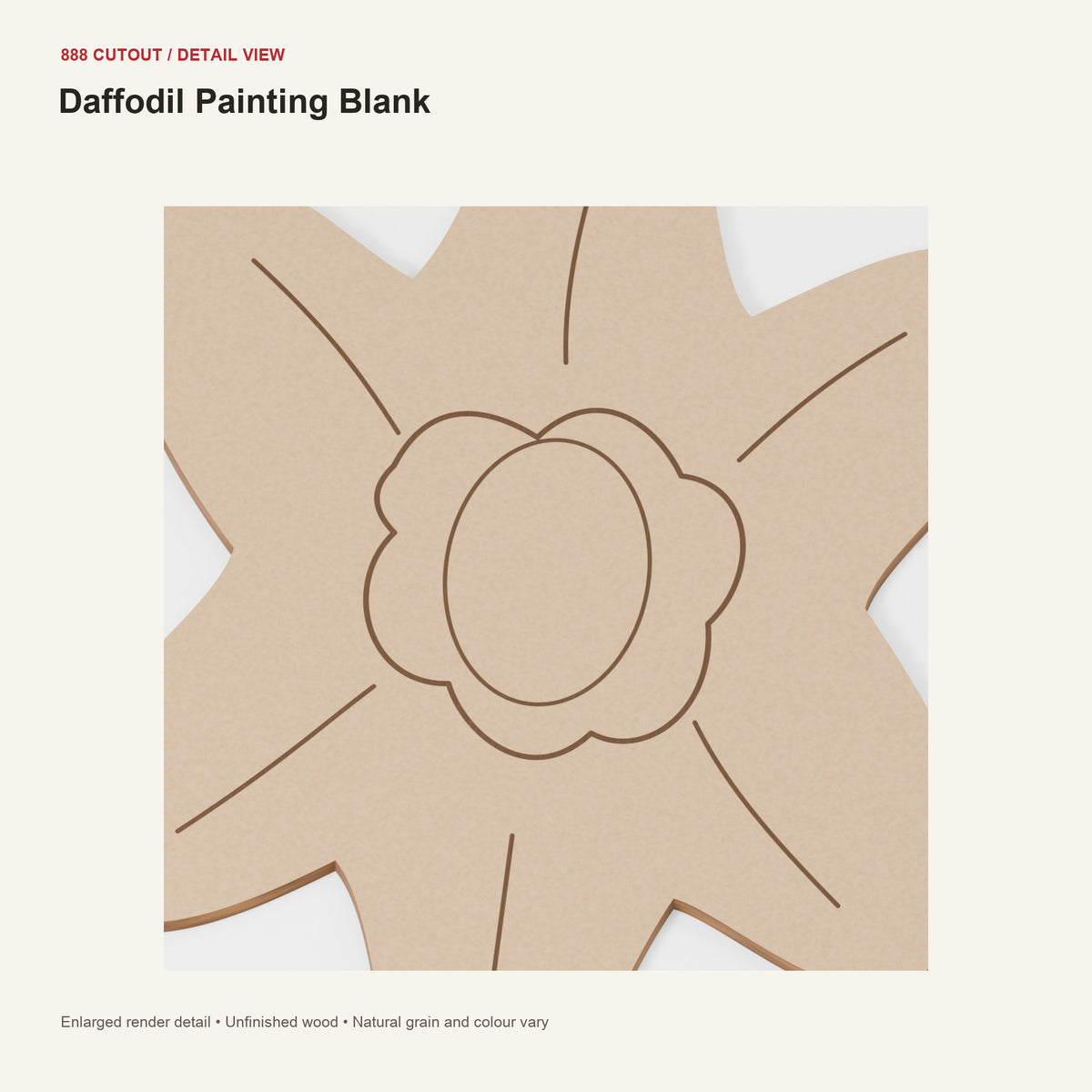 888 detail — Daffodil Painting Blank — enlarged product visualisation