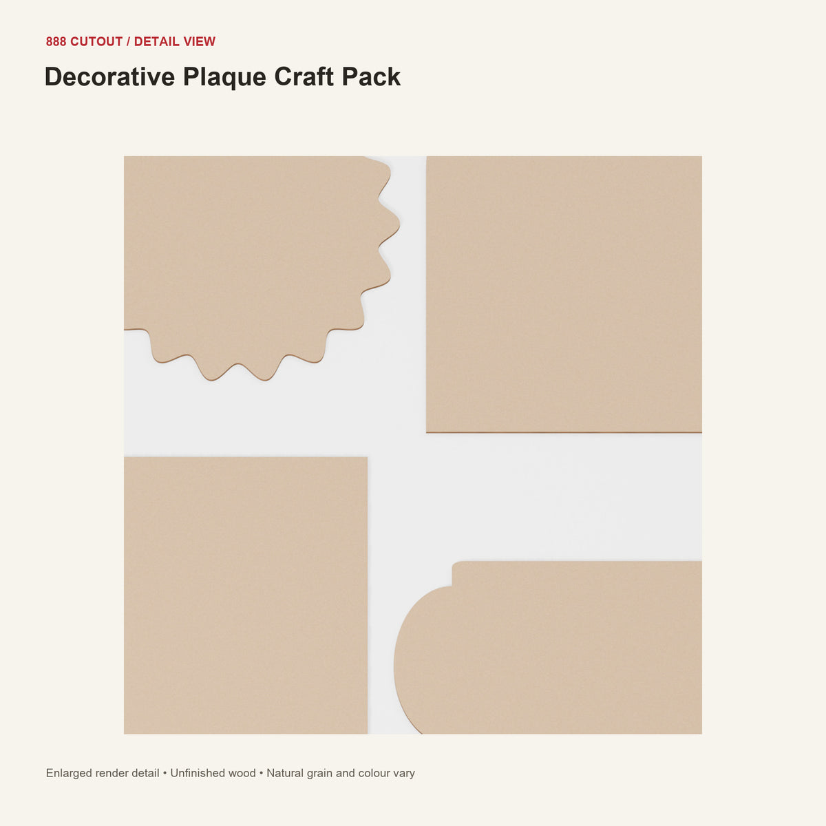 888 detail — Decorative Plaque Craft Pack — enlarged product visualisation