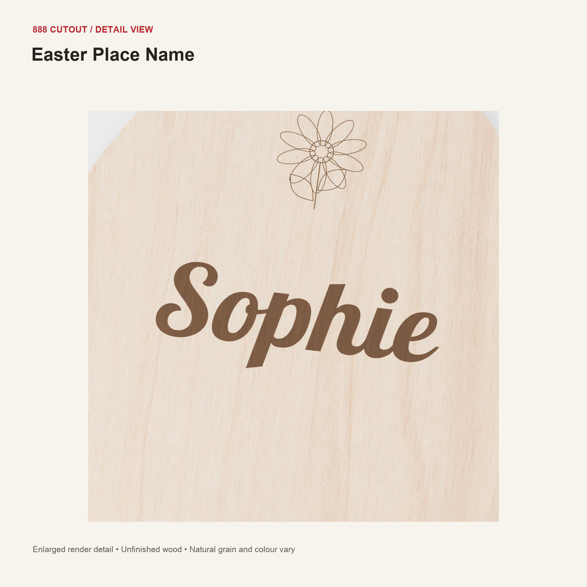 888 detail — Easter Place Name — enlarged product visualisation