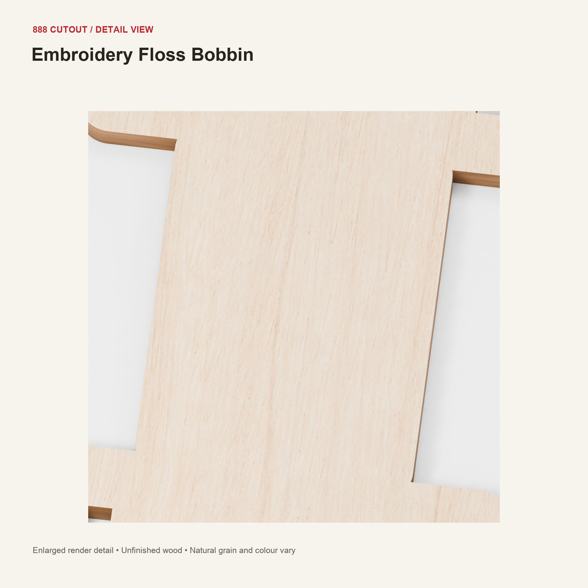888 detail — Embroidery Floss Bobbin — enlarged product visualisation