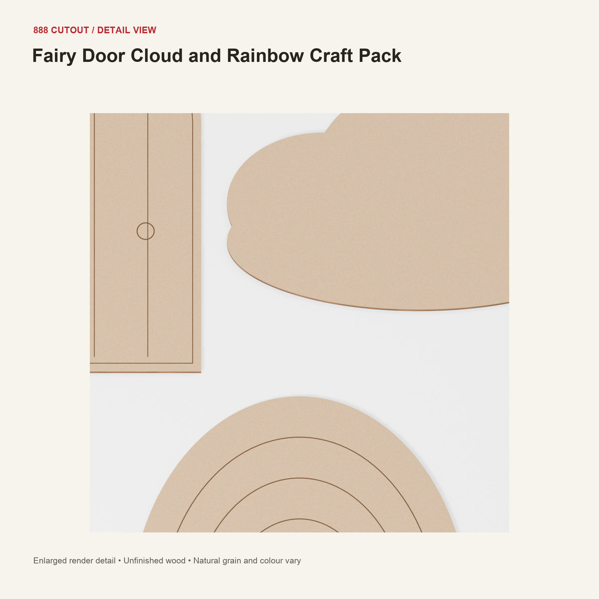 888 detail — Fairy Door Cloud and Rainbow Craft Pack — enlarged product visualisation