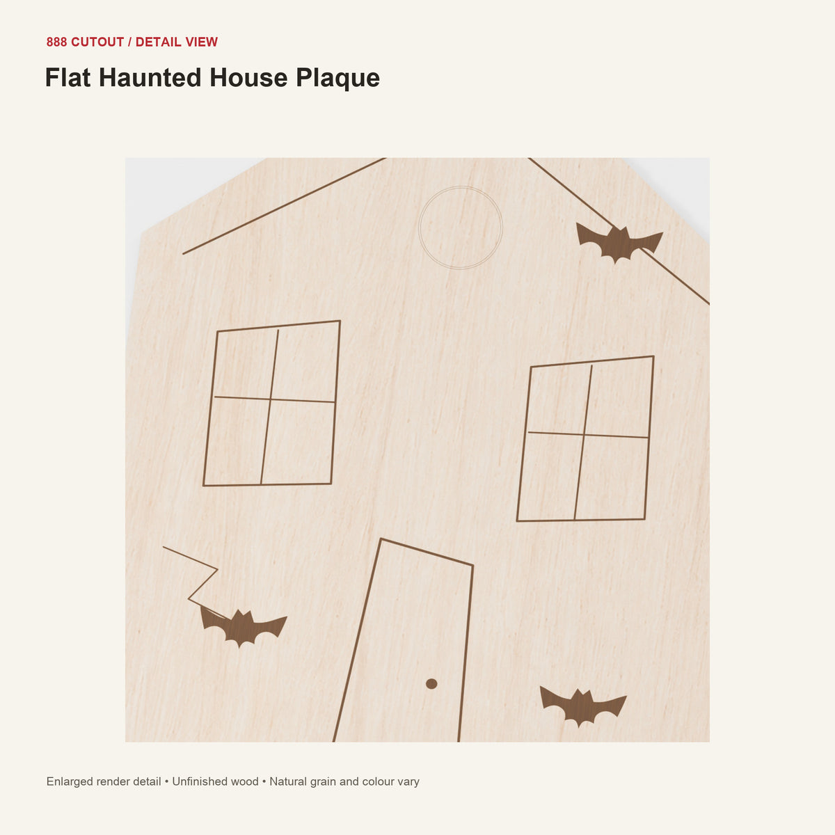888 detail — Flat Haunted House Plaque — enlarged product visualisation
