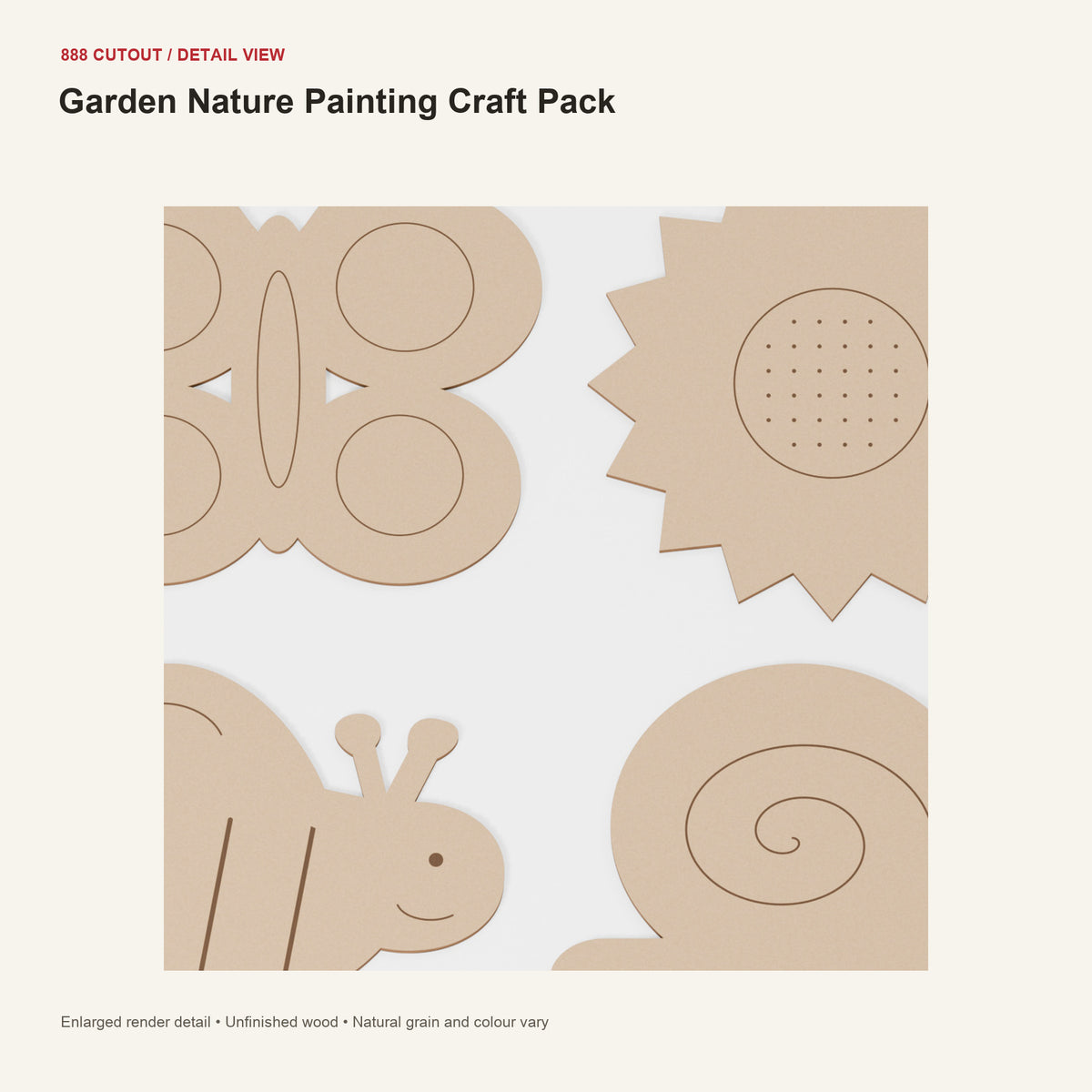 888 detail — Garden Nature Painting Craft Pack — enlarged product visualisation