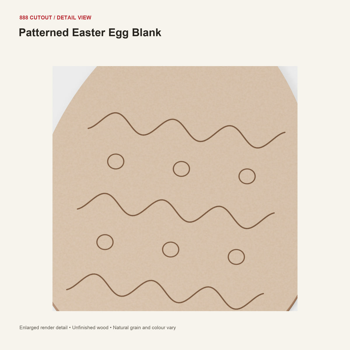 888 detail — Patterned Easter Egg Blank — enlarged product visualisation