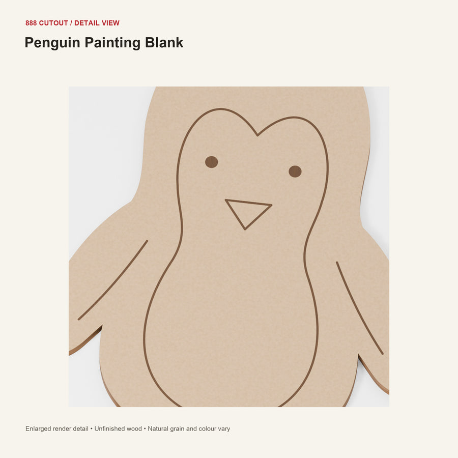 888 detail — Penguin Painting Blank — enlarged product visualisation