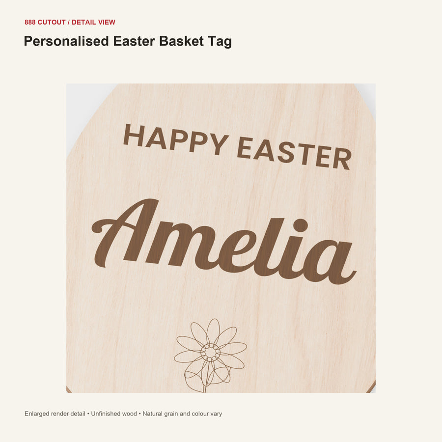 888 detail — Personalised Easter Basket Tag — enlarged product visualisation
