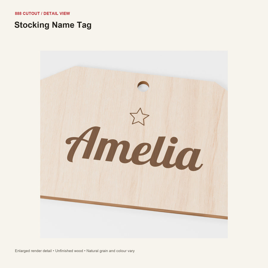 888 detail — Stocking Name Tag — enlarged product visualisation
