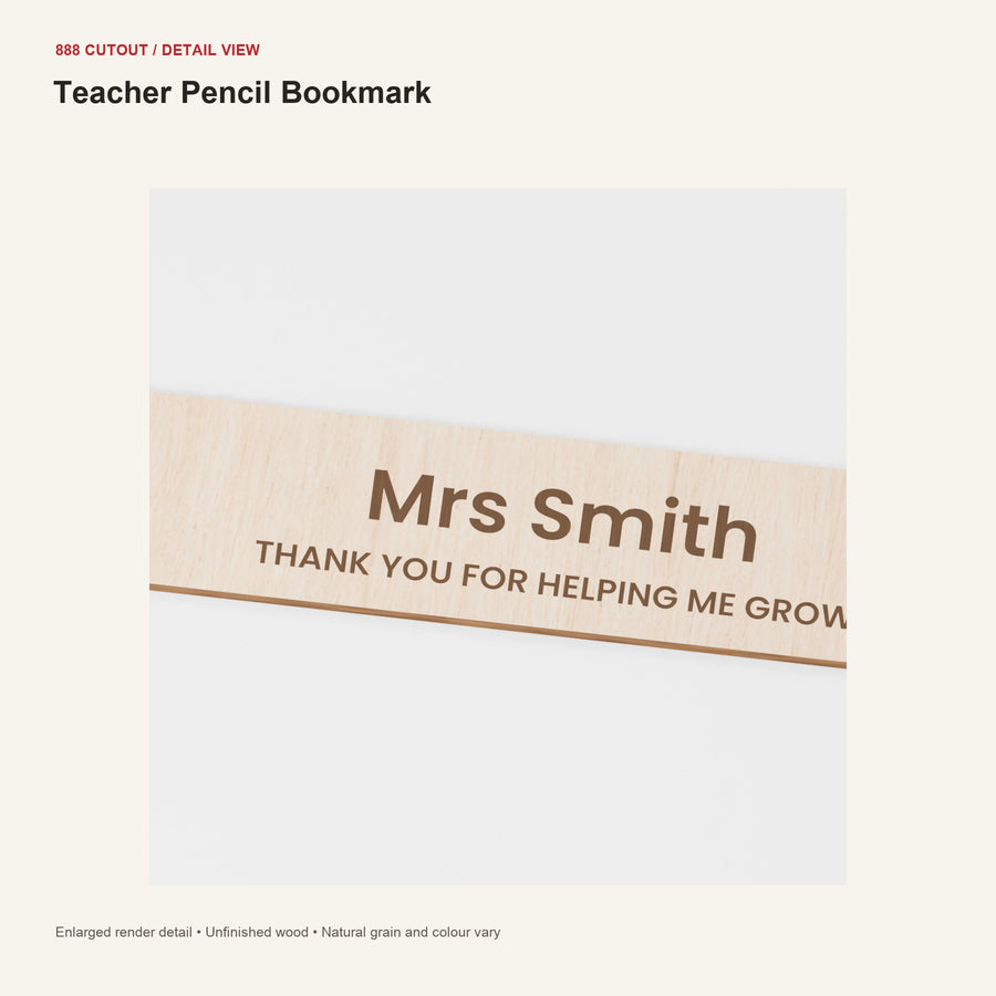 888 detail — Teacher Pencil Bookmark — enlarged product visualisation